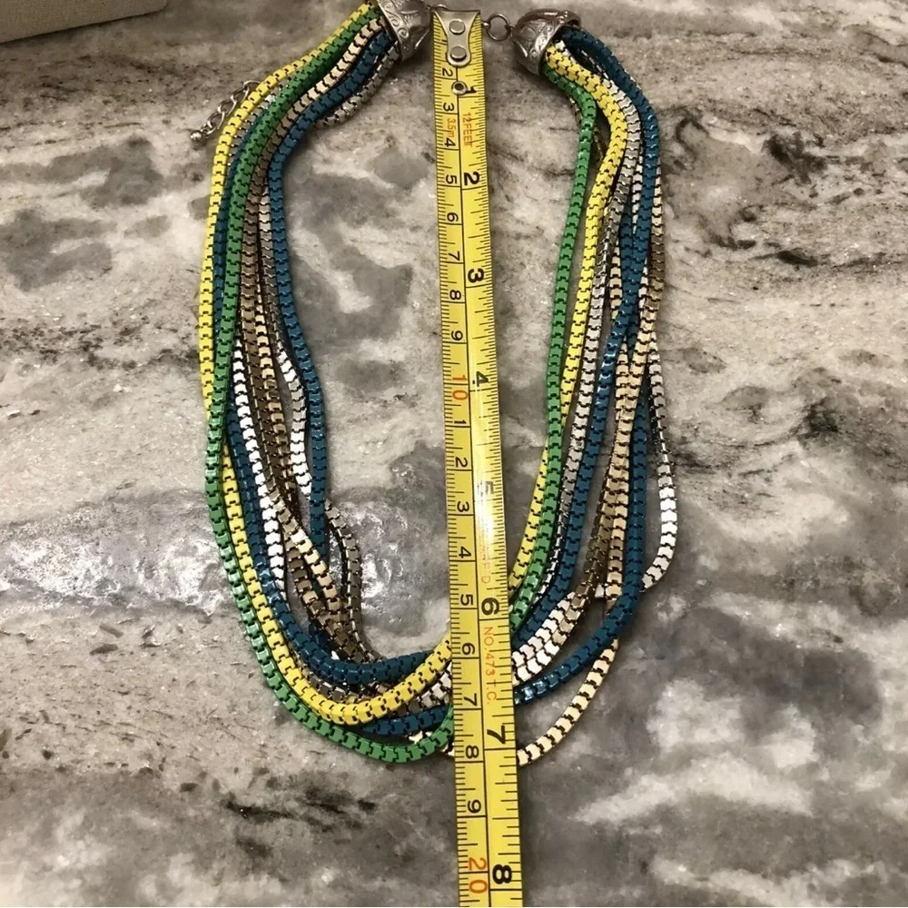 Boho Multicolor Strand Beaded Bracelet and Necklace